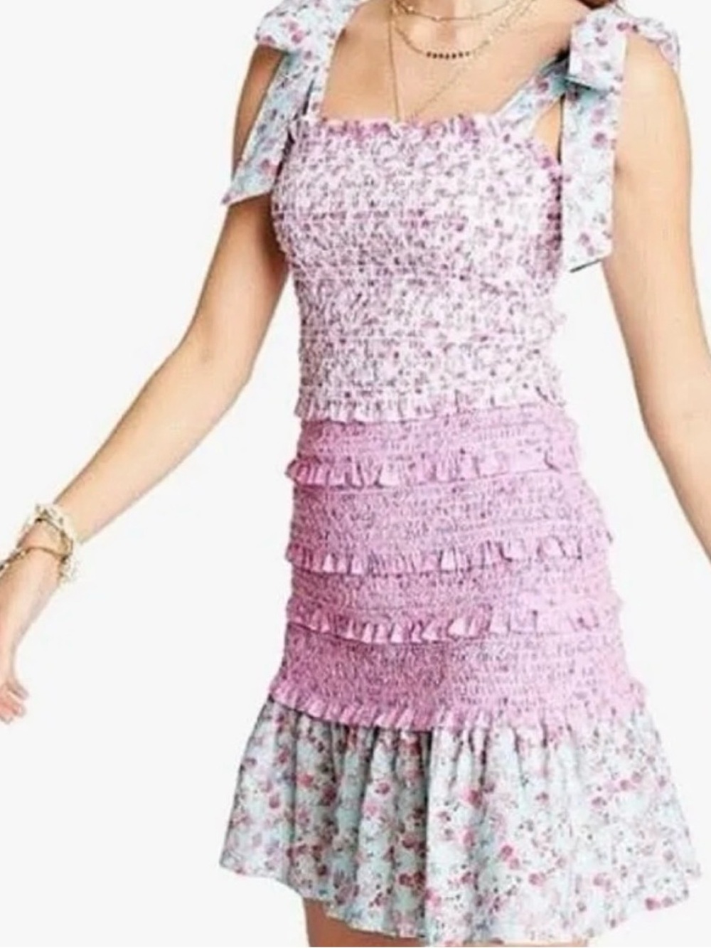 LoveShackFancy x Target Adeline Tie Strap Smocked Floral Girlhood Mini Dress XL